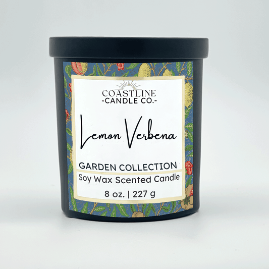 Lemon Verbena Soy Wax Candle - Garden Collection in 8 oz. Black Jar