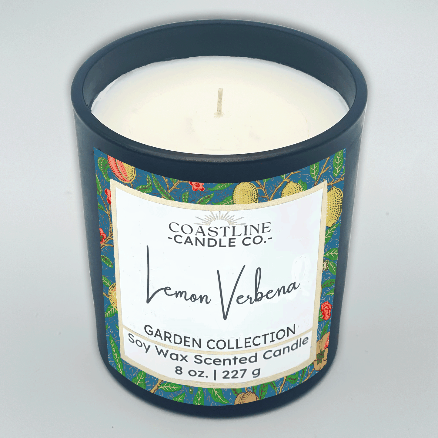 Lemon Verbena Soy Wax Candle - Garden Collection in 8 oz. Black Jar