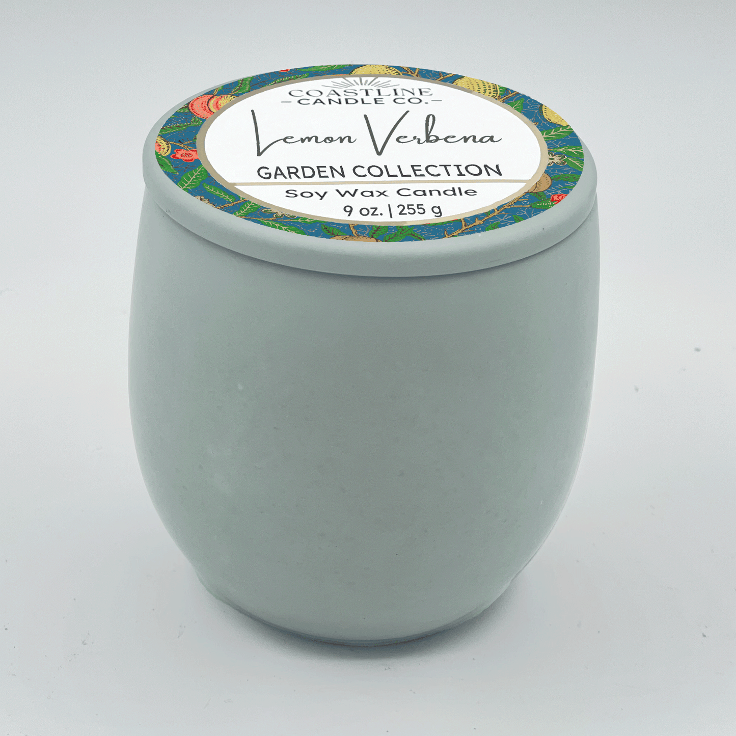 Lemon Verbena Soy Wax Candle - Garden Collection in 9 oz. Green Concrete Jar