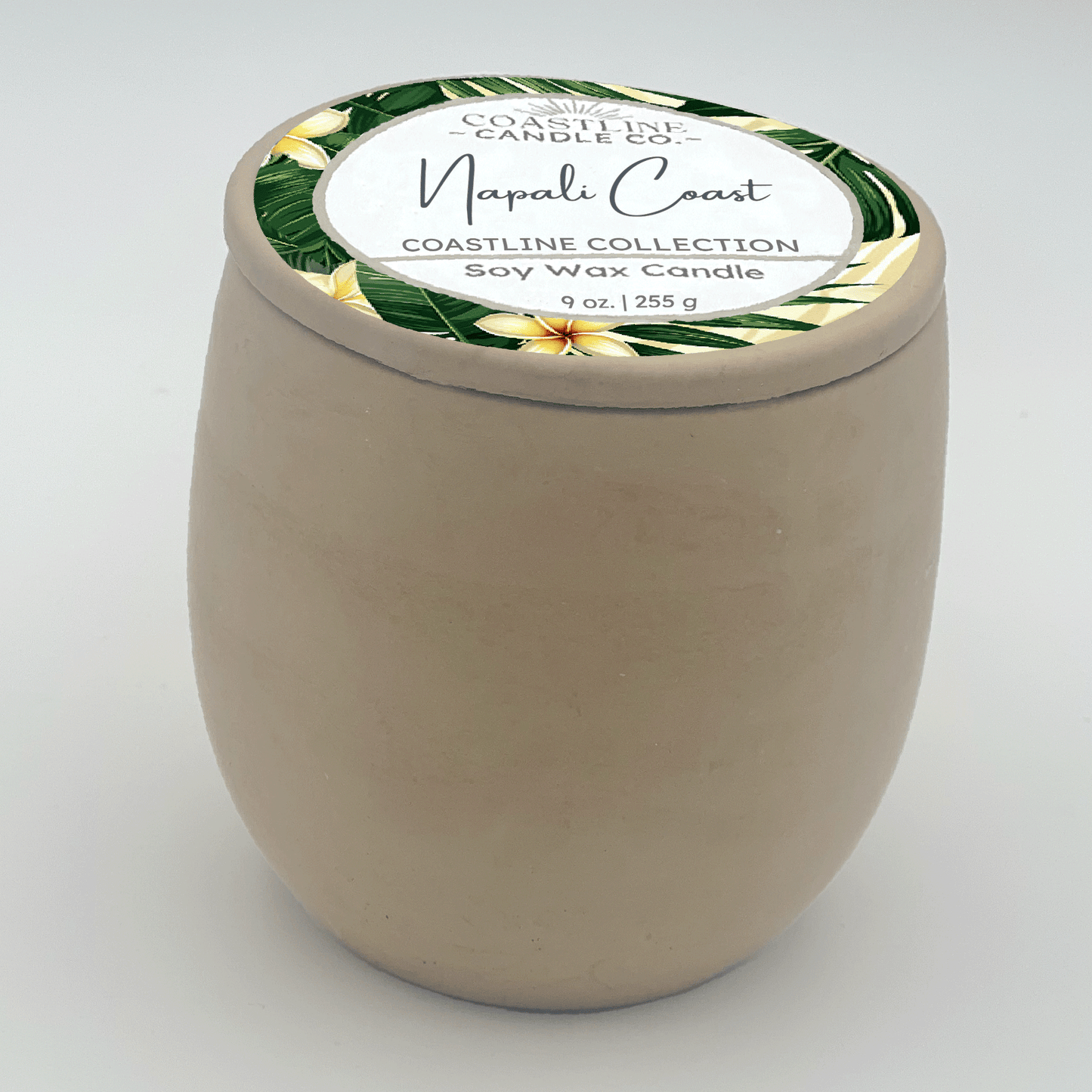 Nãpali Coast Soy Wax Candle - Coastline Collection in 9 oz. Beige Concrete Jar