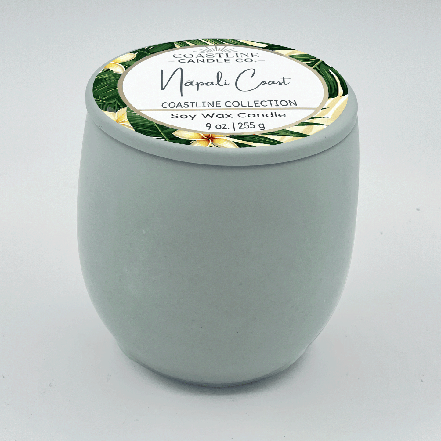 Nãpali Coast Soy Wax Candle - Coastline Collection in 9 oz. Green Concrete Jar