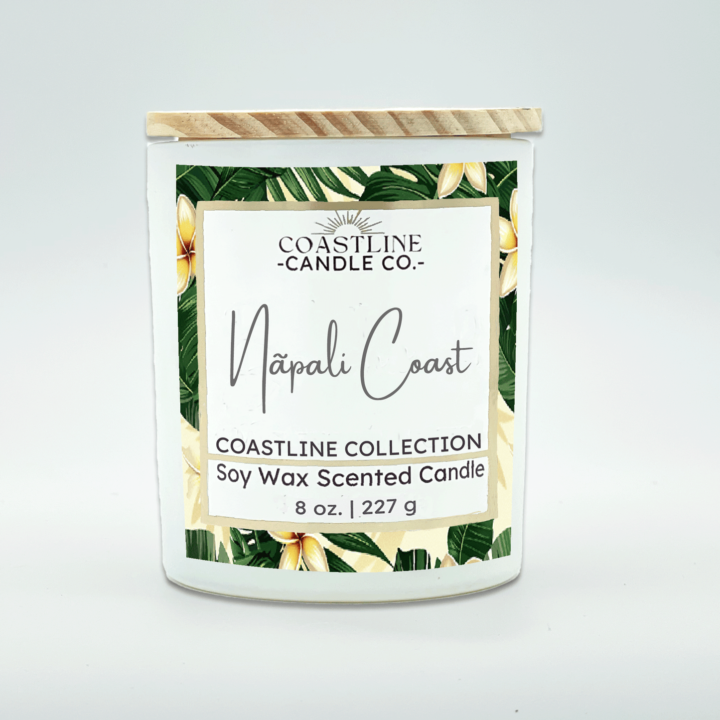 Nãpali Coast Soy Wax Candle - Coastline Collection in 8 oz. White Jar