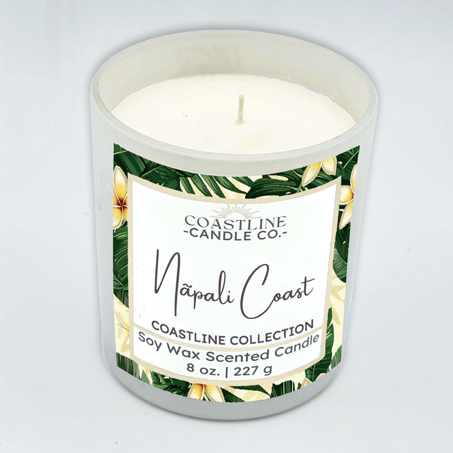 Nãpali Coast Soy Wax Candle - Coastline Collection in 8 oz. White Jar