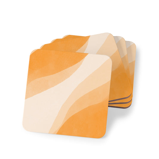 Orange Creamsicle Coasters Hardboard Back - 4 Pack