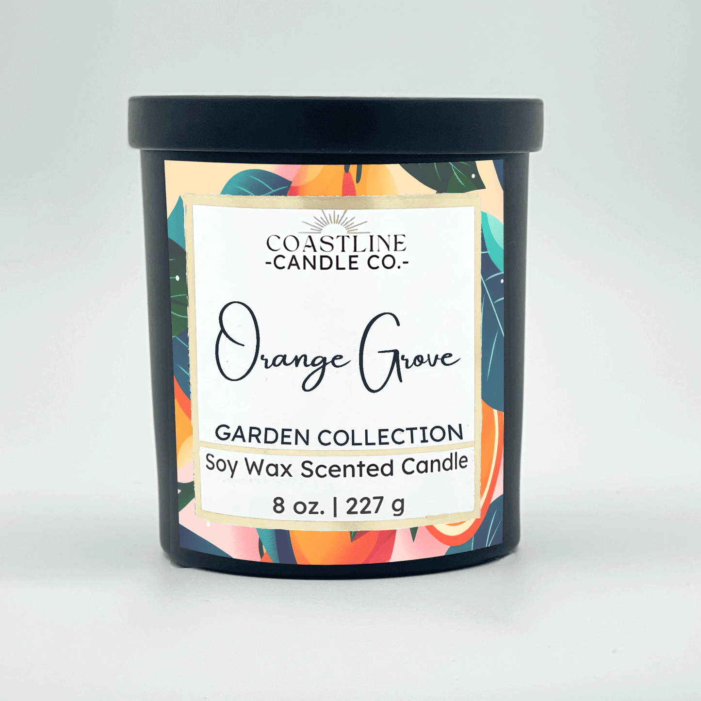 Orange Grove Soy Wax Candle - Coastline Collection in 8 oz. Black Jar