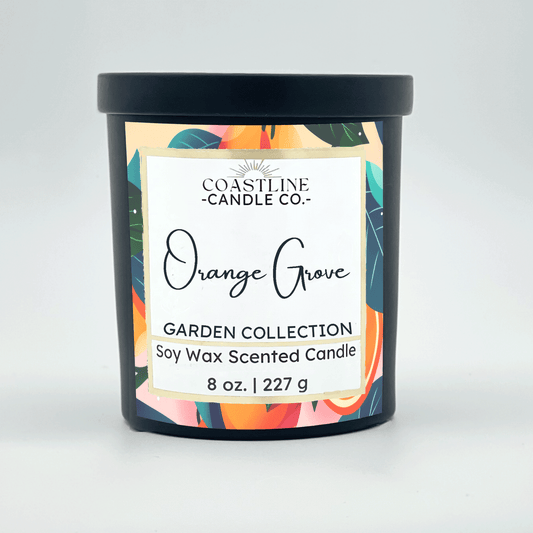 Orange Grove Soy Wax Candle - Coastline Collection in 8 oz. Black Jar