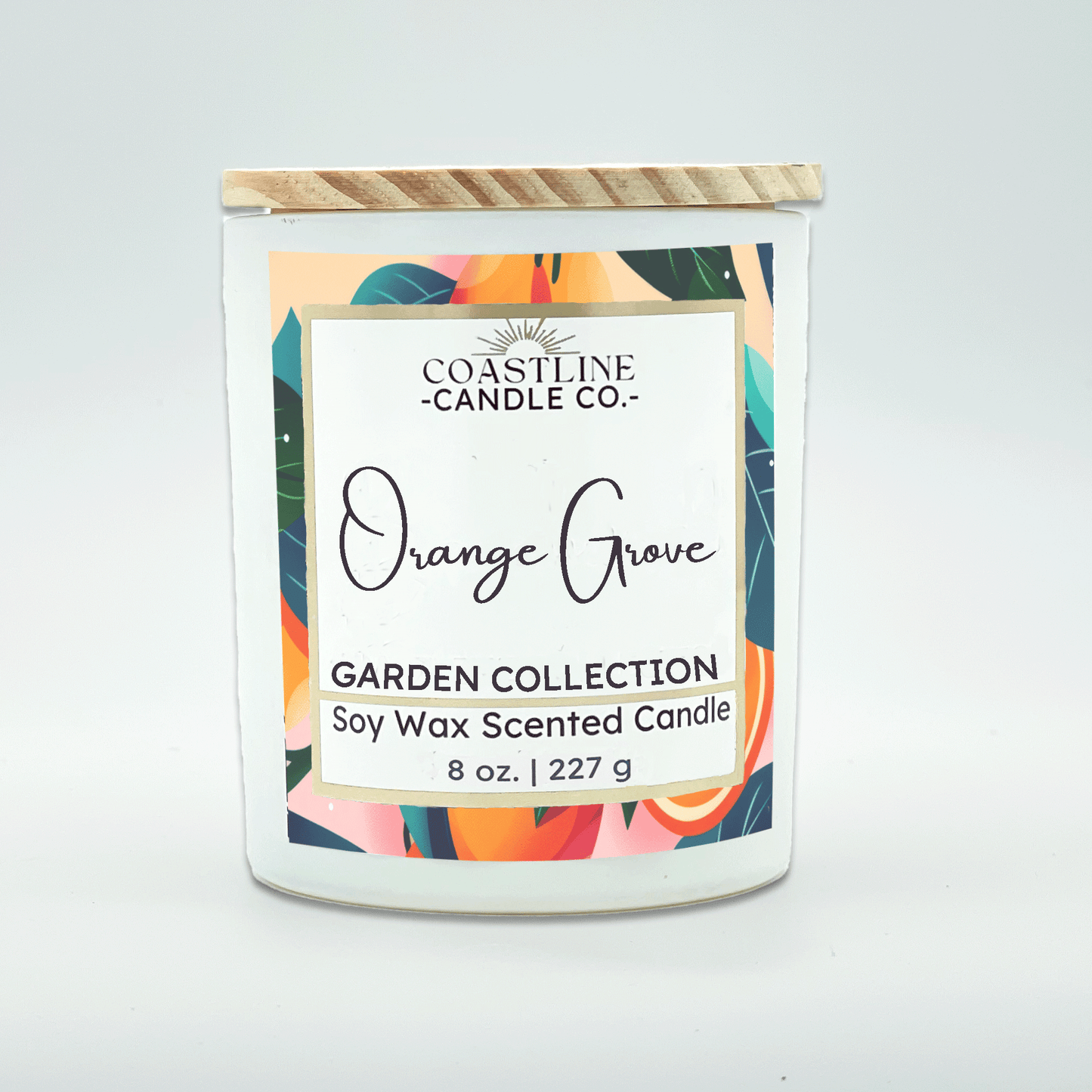 Orange Grove Soy Wax Candle - Coastline Collection in 8 oz. White Jar