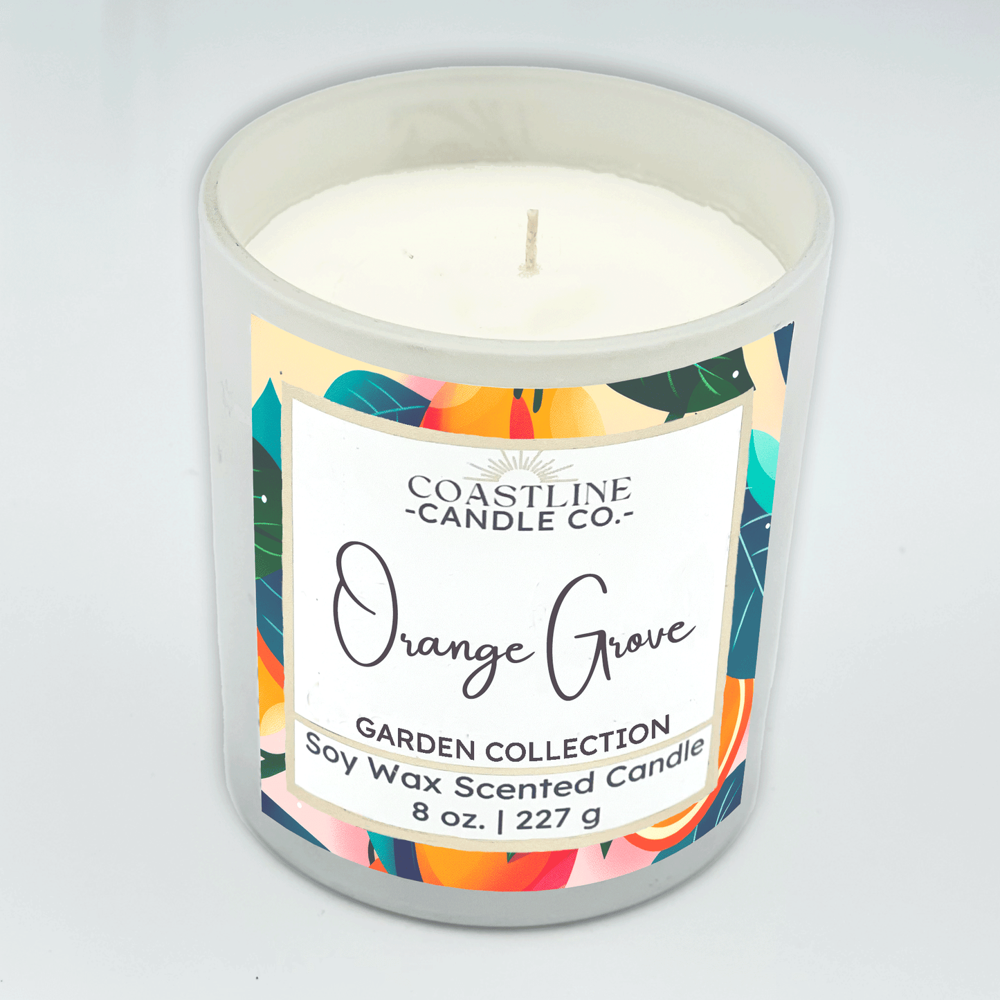 Orange Grove Soy Wax Candle - Coastline Collection in 8 oz. White Jar