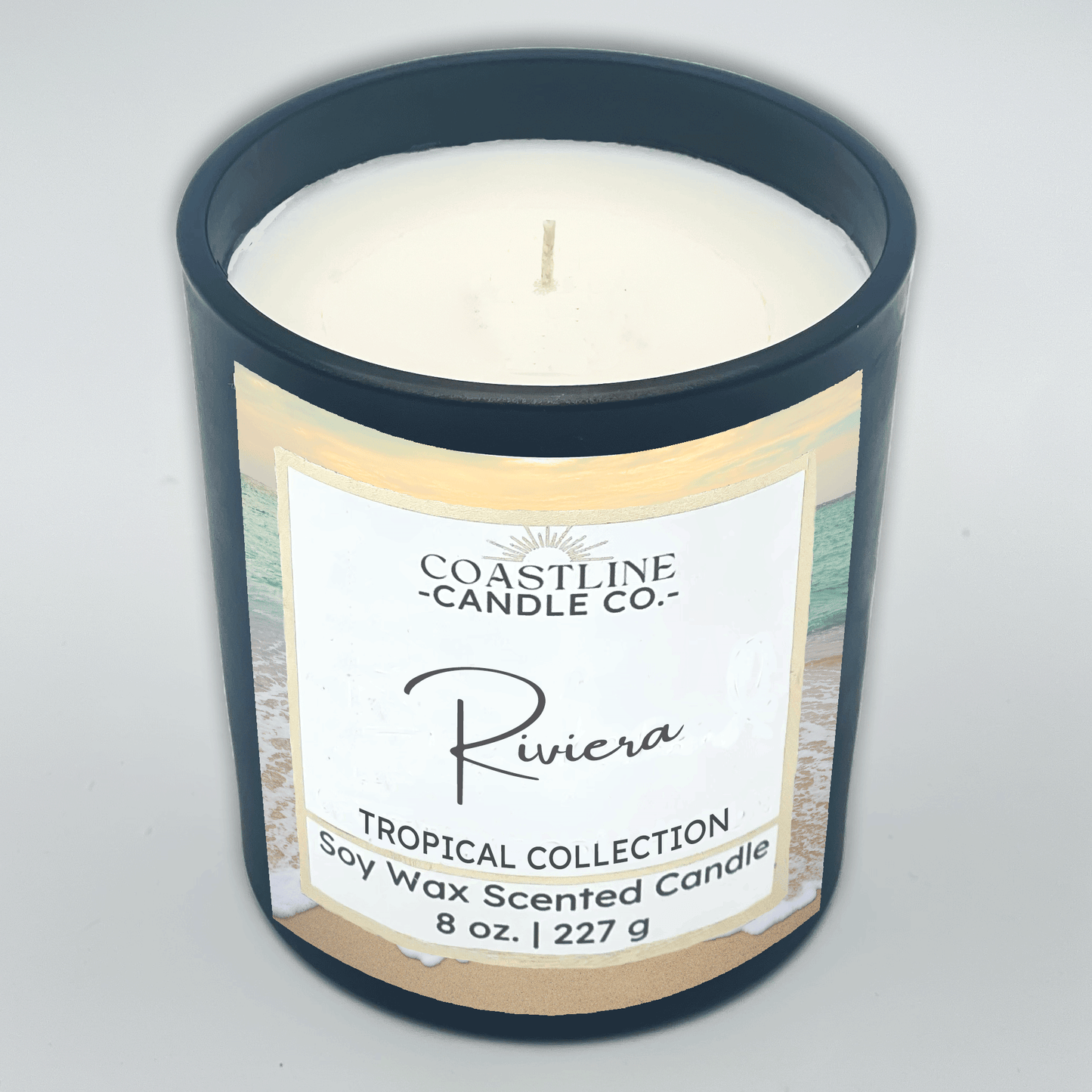 Riviera Soy Wax Candle - Coastline Collection in 8 oz. Black Jar