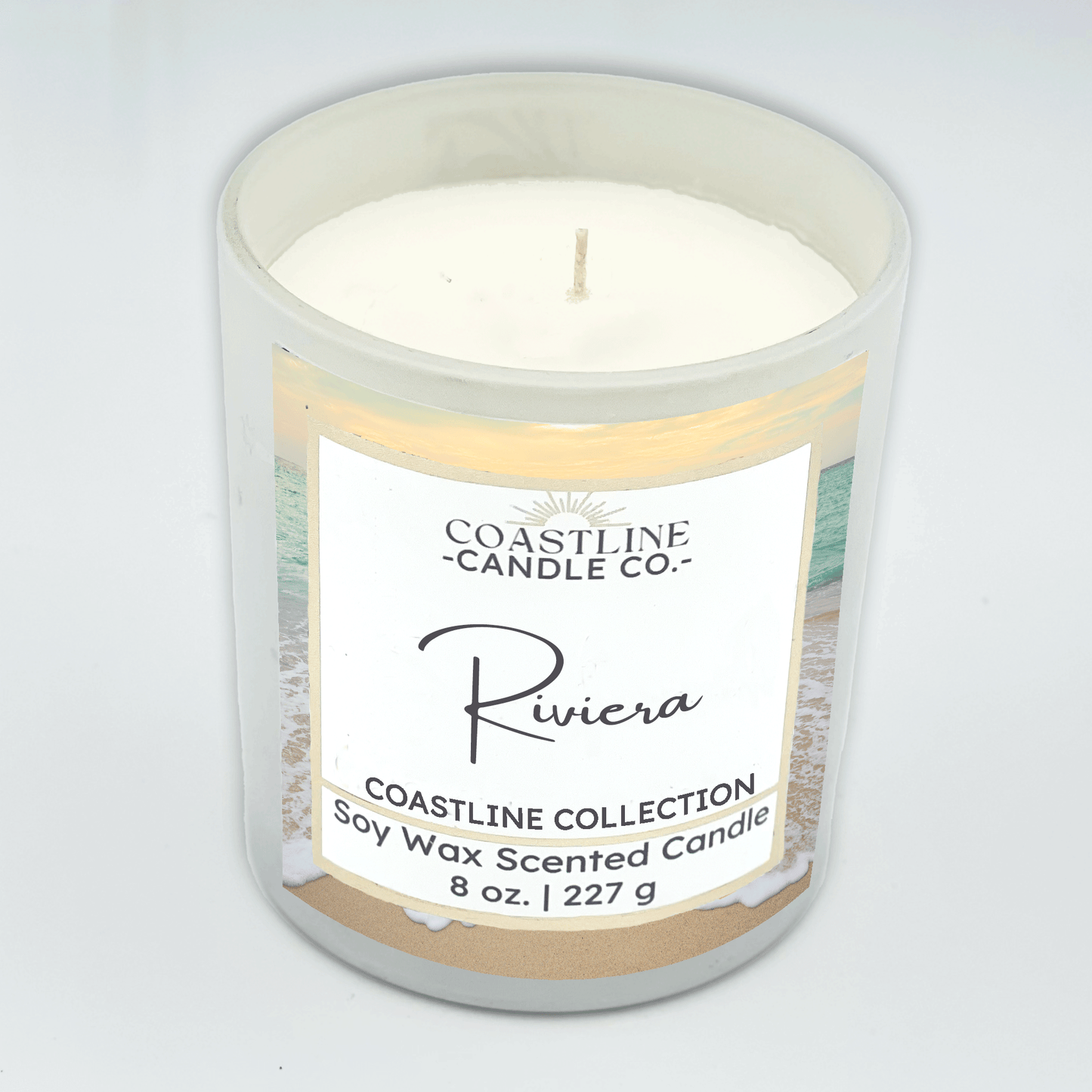 Riviera Soy Wax Candle - Coastline Collection in 8 oz. White Jar