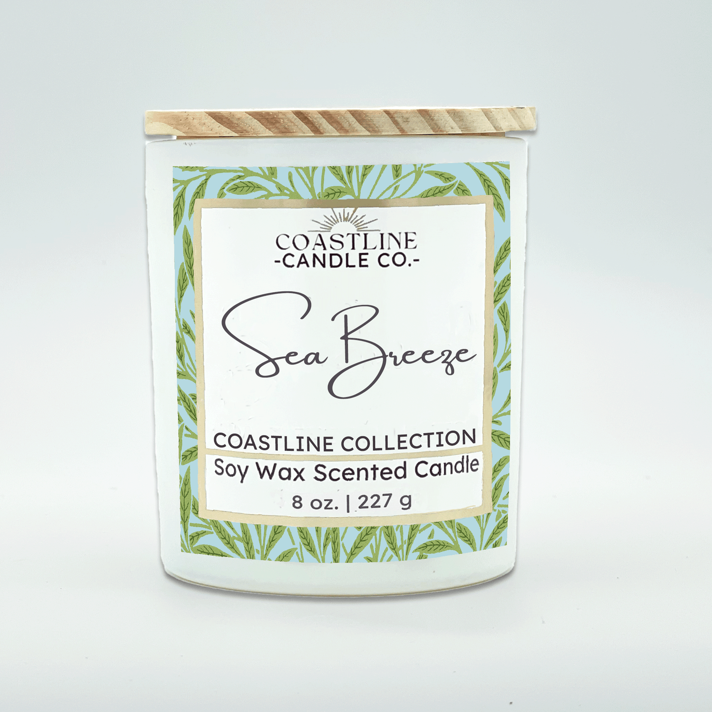 Sea Breeze Soy Wax Candle - Coastline Collection in 8 oz. White Jar