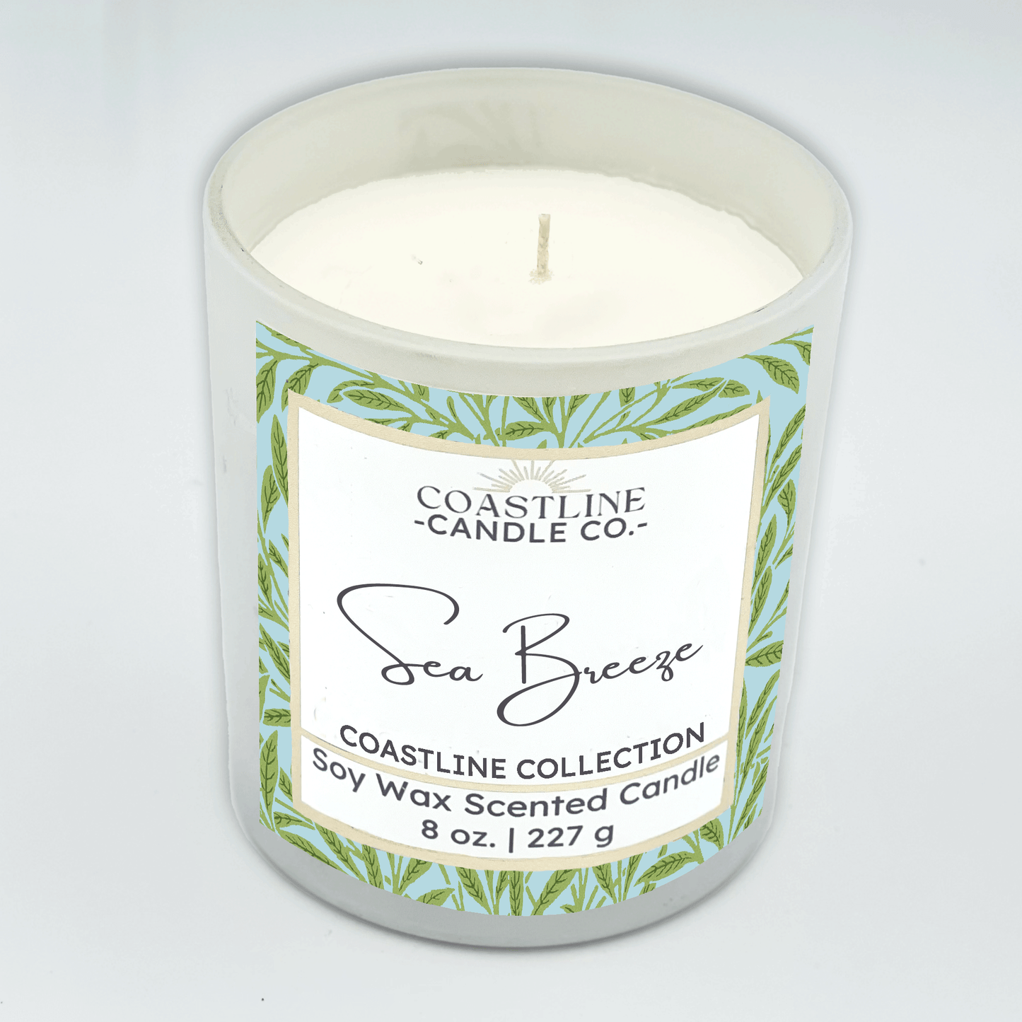 Sea Breeze Soy Wax Candle - Coastline Collection in 8 oz. White Jar