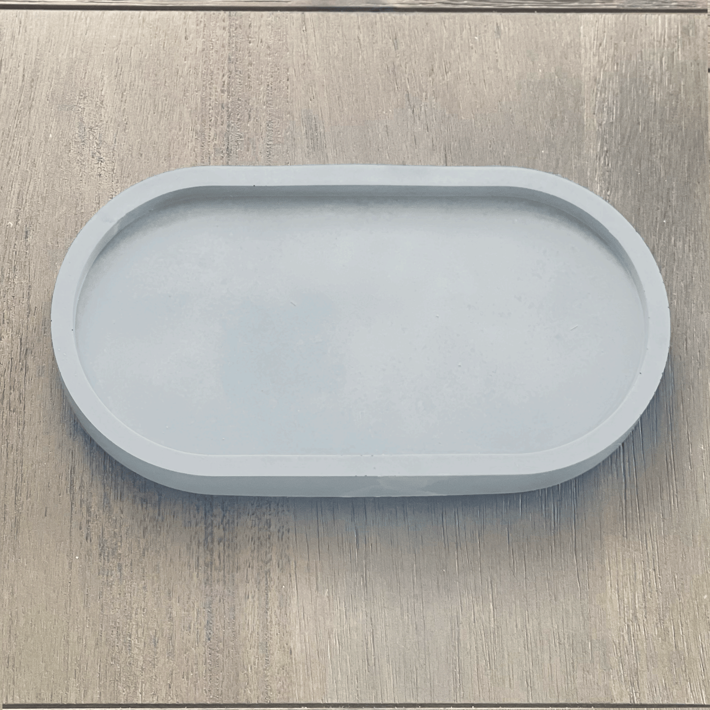 Small Light Blue Oval Concrete Tray for Candles, Keys, Jewelry, Room Spray, Decorative and more!