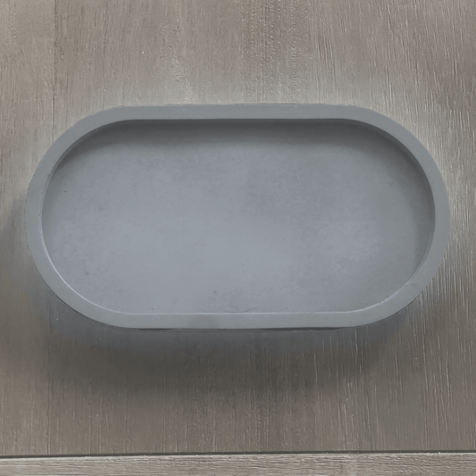 Small Gray Oval Concrete Tray for Candles, Keys, Jewelry, Room Spray, Decorative and more!