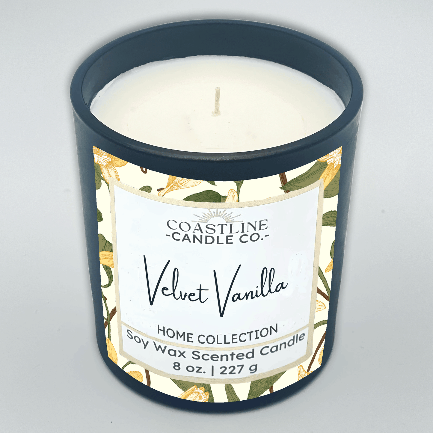 Velvet Vanilla Soy Wax Candle - Home Collection in 8 oz. Black Jar