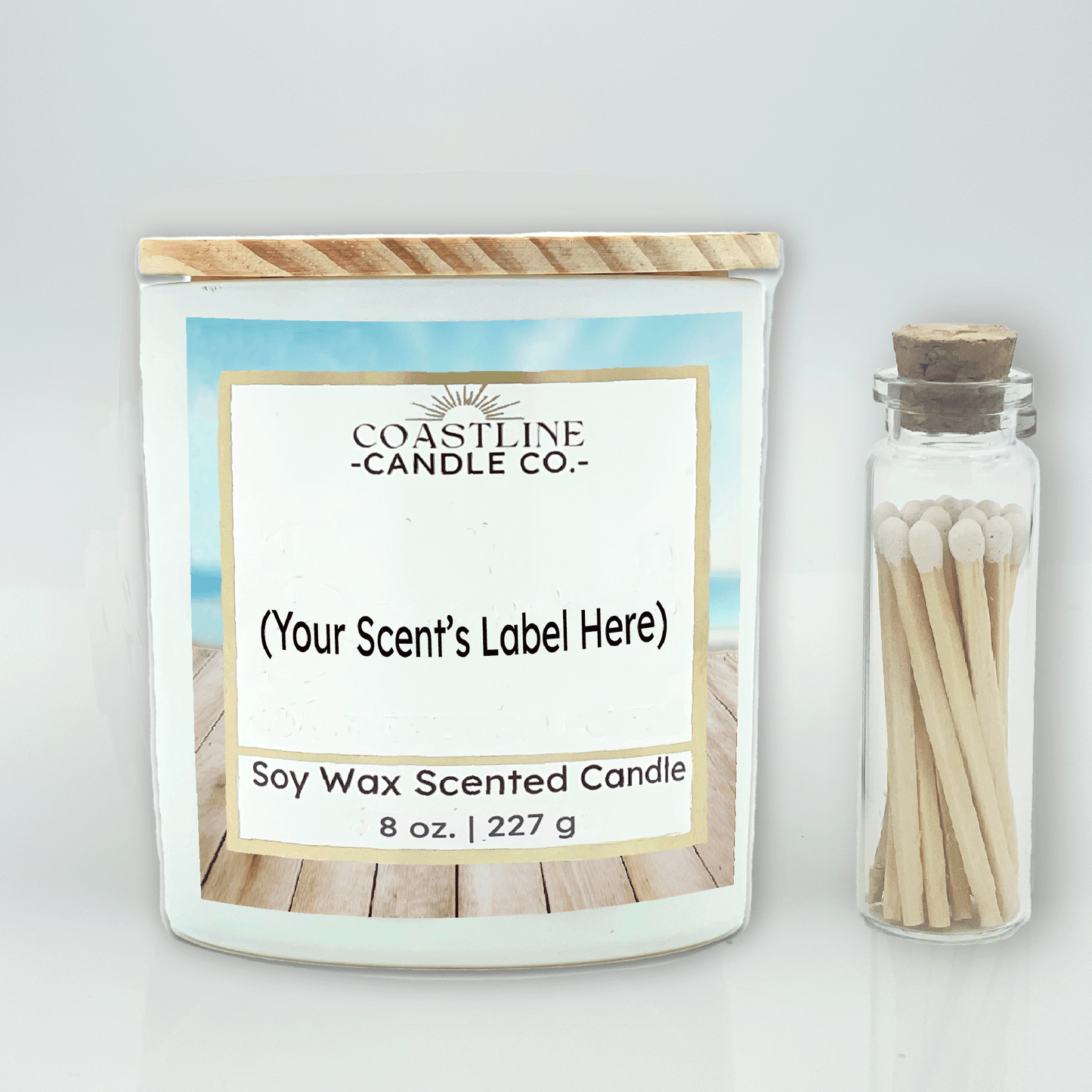 White  8 oz. Jar Gift Set - your choice of scent with match stick bottle