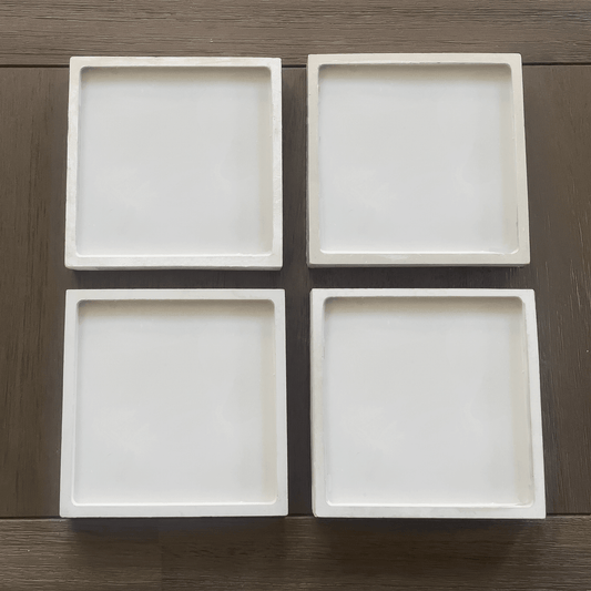 White Concrete Coasters - Set of 4