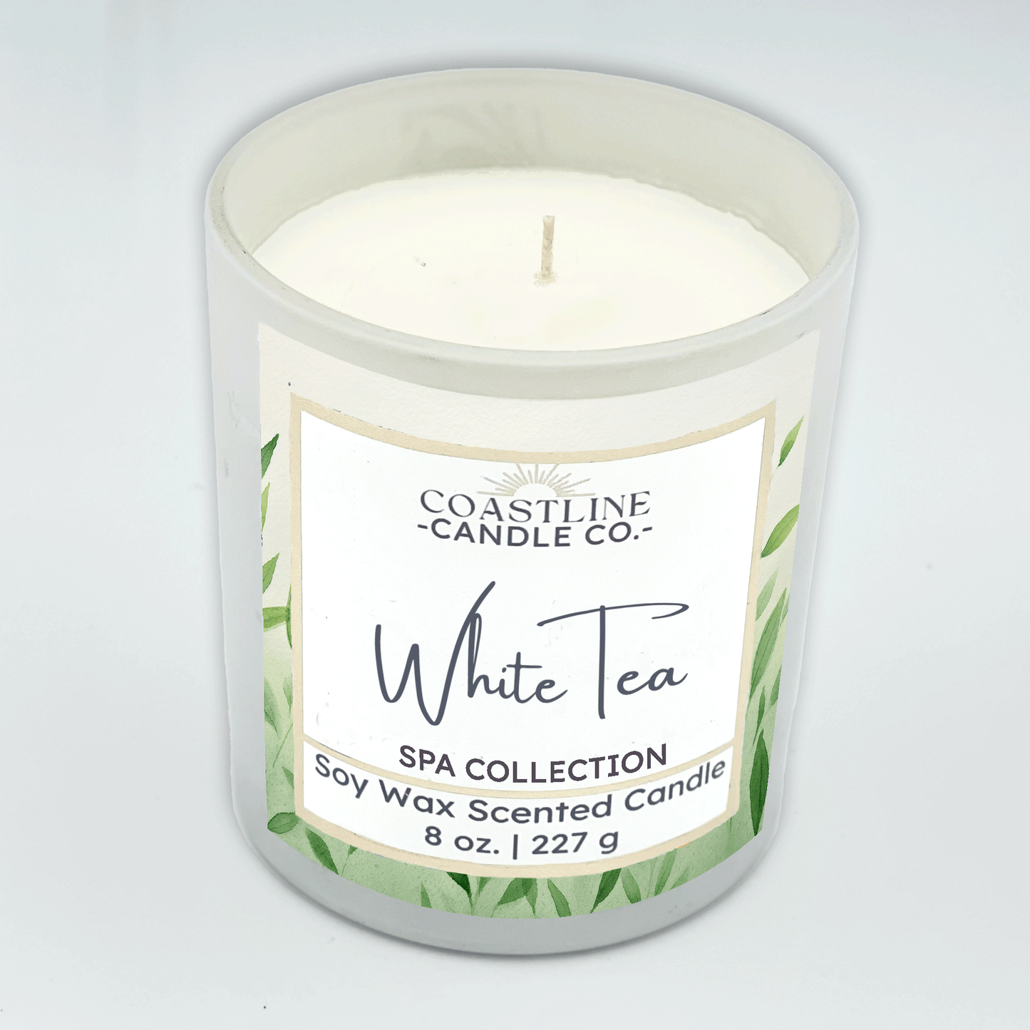 White Tea Soy Wax Candle - Spa Collection in 8 oz. White Jar