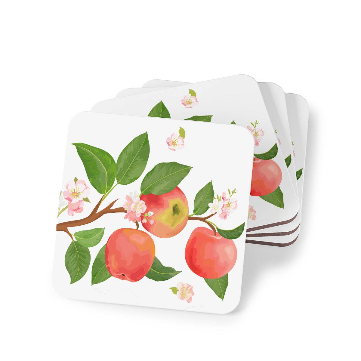 Apple Harvest Coasters Cork Back - 4 Pack