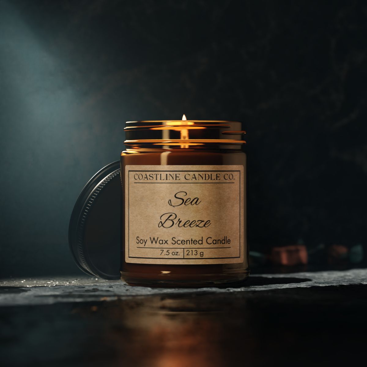 Comfort Spice 7.5 oz. Scented Soy Wax Candle, Amber Jar with Matte Black Lid